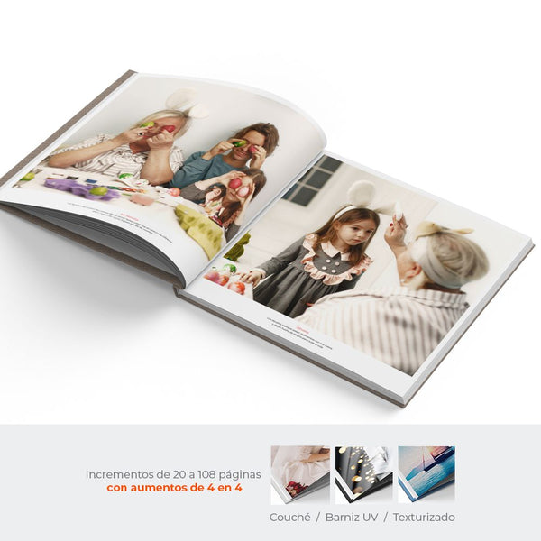 15x15cm / Photobook Cuad. Pasta Dura Tela Ventana 21x21 (Layout Code: FSS130404009)