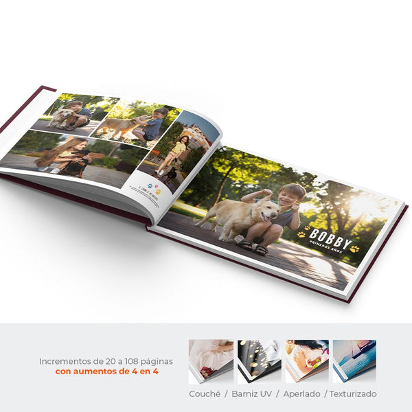 18x14cm / Photobook couche y pasta tela con ventana 28x21cm (Layout Code: FSS110204009)
